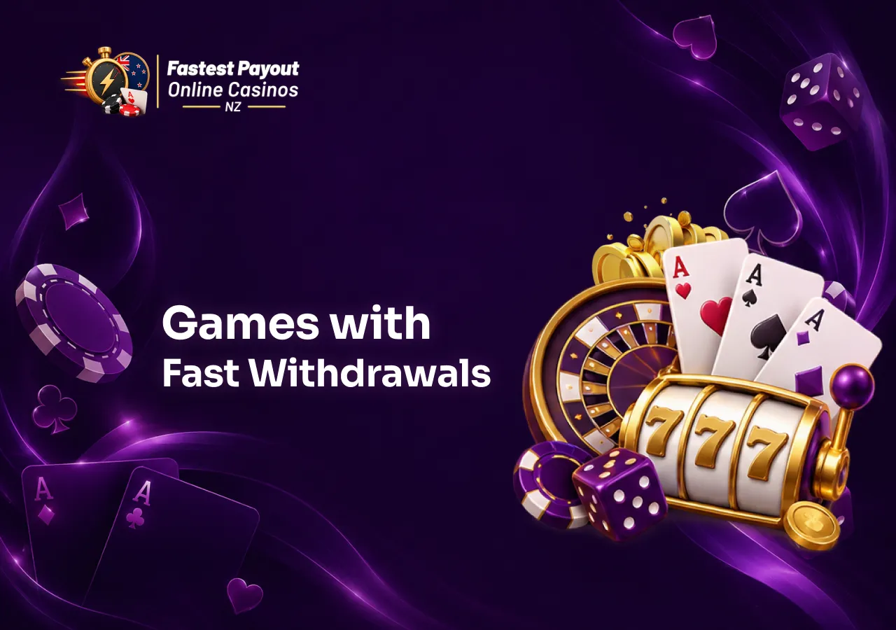 Fast withdrawal casino games include slots, table games and live dealer titles with convenient payout options.